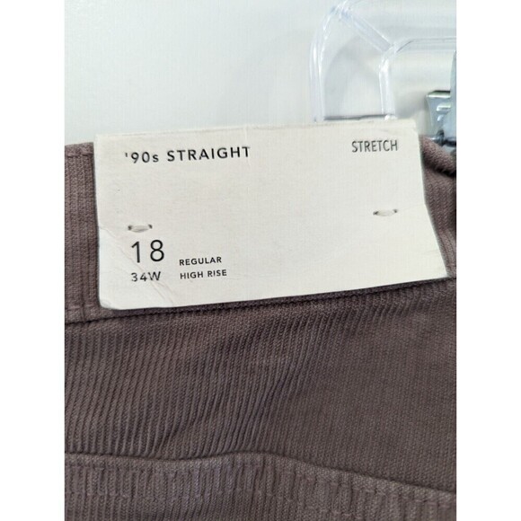 American Eagle 90s Straight Pants Plus Size 18 Mauve Corduroy - Picture 10 of 16